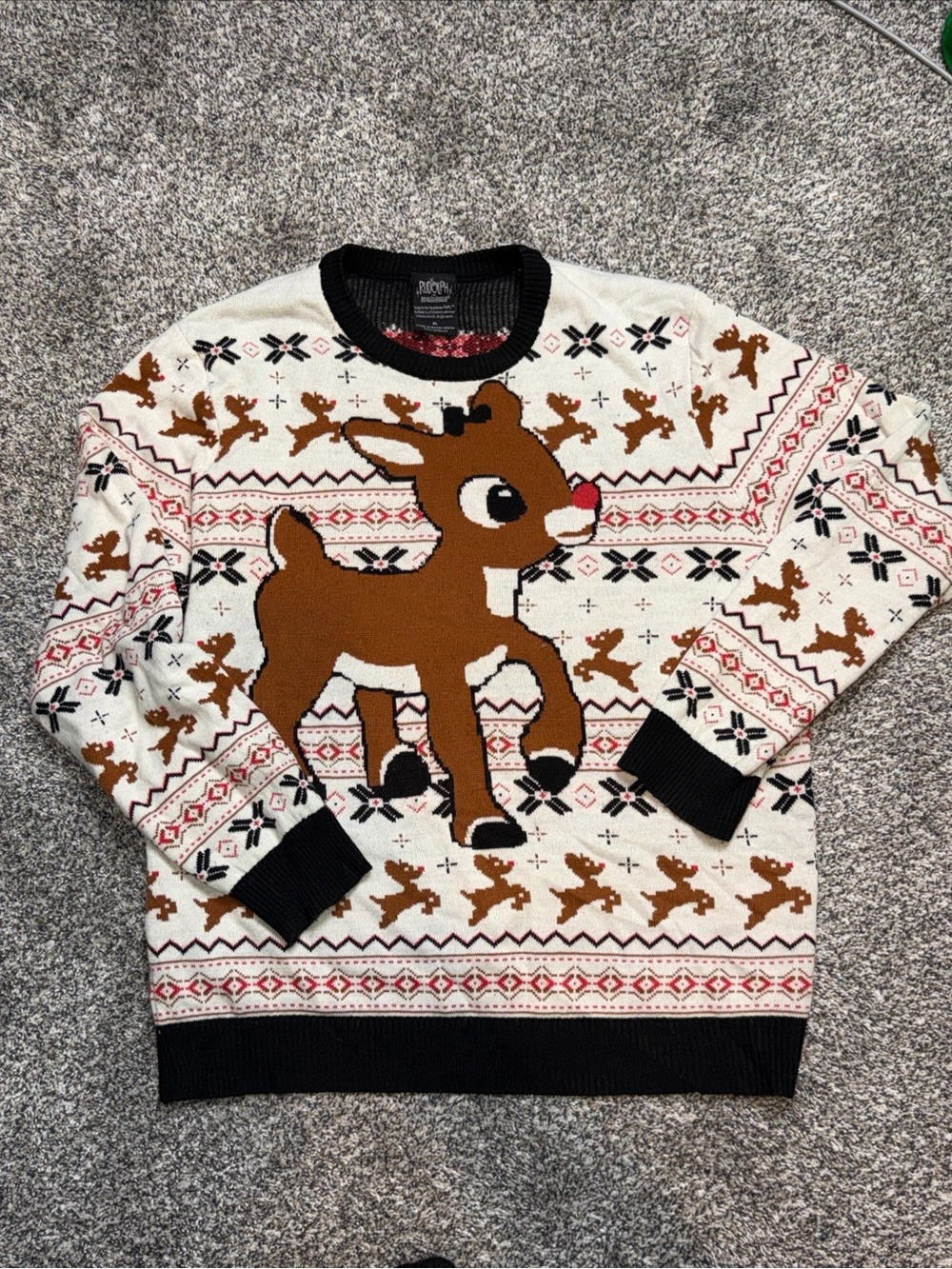 Target Men's Reindeer Crewneck Sweater - Brown/White/Black/Red